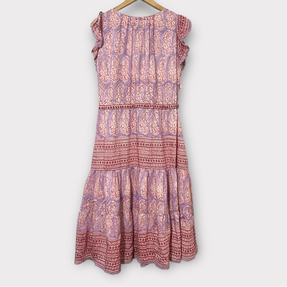 Bell by Alicia Bell Silk cotton boho midi pink purple paisley XS - Picture 7 of 8